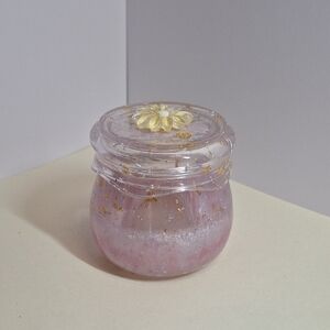 Shimmering Pink and Gold Resin Jar